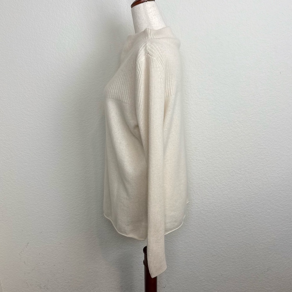 Sundance Cashmere High Neck Cream Sweater - Picture 9 of 12